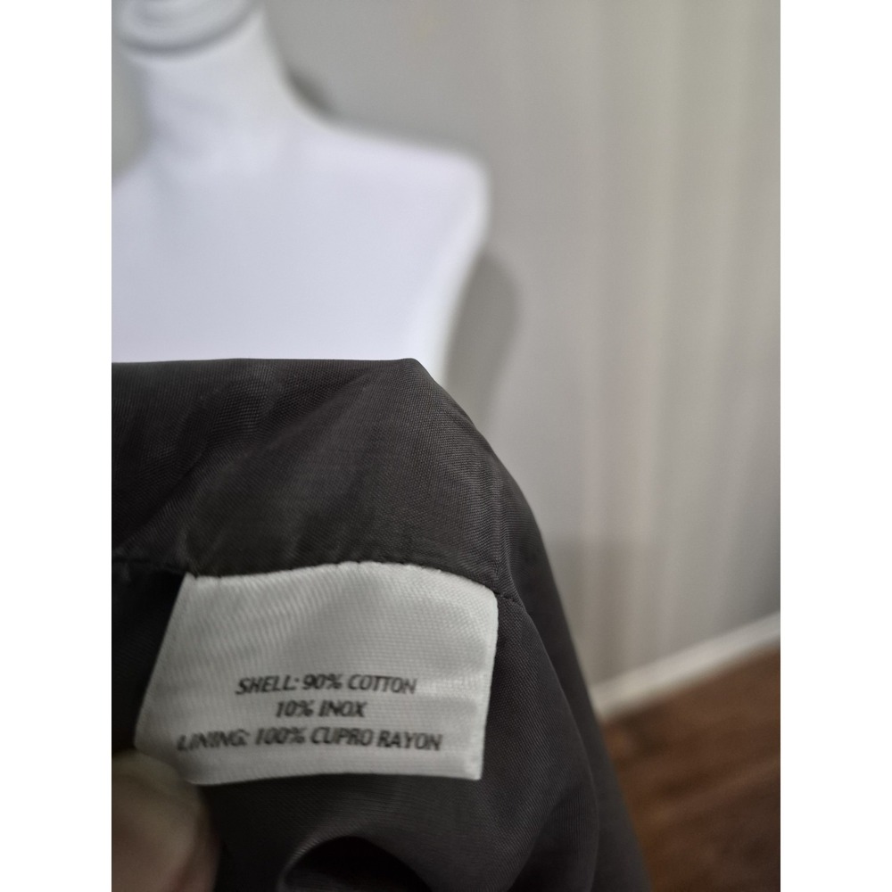 Eileen Fisher Womens Jacket Medium Brown Crinkle Snap Buttons‎ Pockets Long - Picture 15 of 16